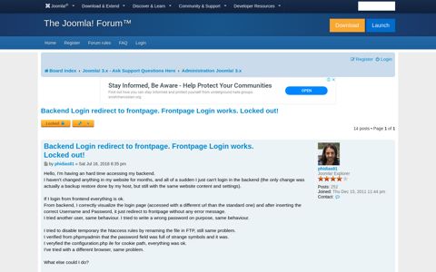 Backend Login redirect to frontpage. Frontpage Login works ...