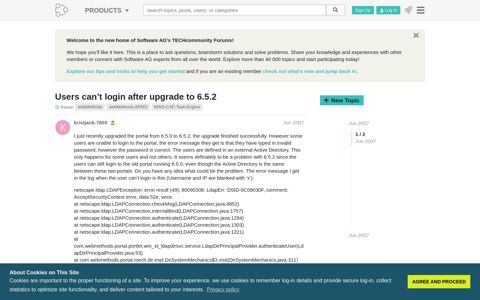 Users can't login after upgrade to 6.5.2 - webMethods ...