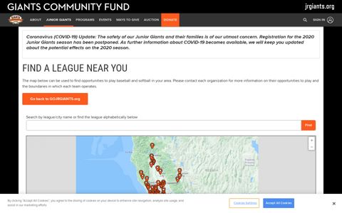 Find a Junior Giants League | Giants Community Fund | San ...