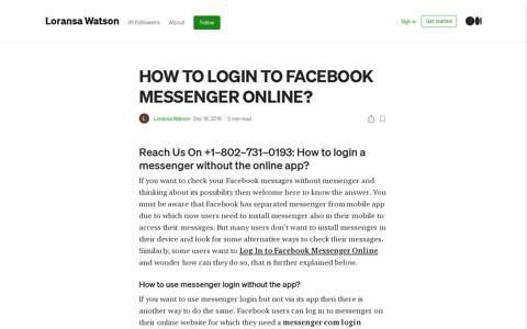 HOW TO LOGIN TO FACEBOOK MESSENGER ONLINE? | by ...