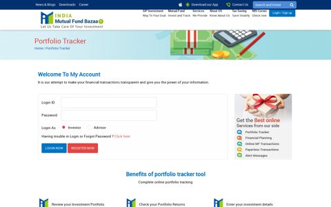 Portfolio Tracker - India Mutual Fund Bazaar