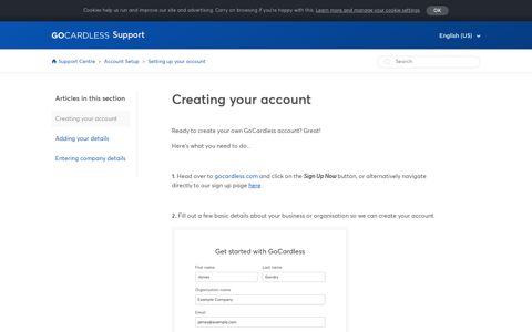 Creating your account – Support Centre - GoCardless support