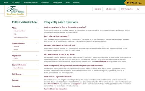 Fulton Virtual School / FAQs - Fulton County Schools
