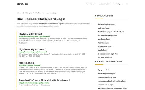 Hbc Financial Mastercard Login ❤️ One Click Access - iLoveLogin