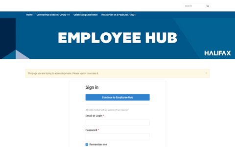 HRM Matters, Employee Hub: Sign in