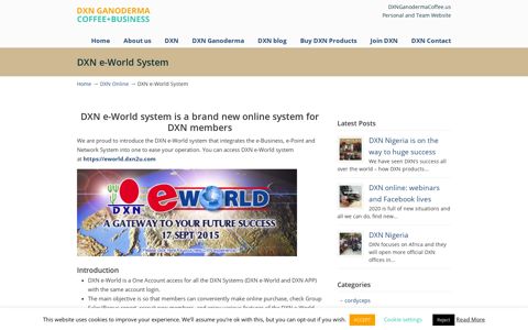 DXN e-World System - DXN Online System for DXN members