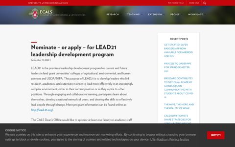 Nominate – or apply – for LEAD21 leadership development ...