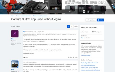 Capture 3. iOS app - use without login? | GoPro Forums