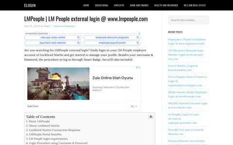 LMPeople | LM People external login @ www.lmpeople.com