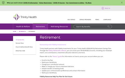 Trinity Health Retirement Programs | 401K and 403B Plans ...