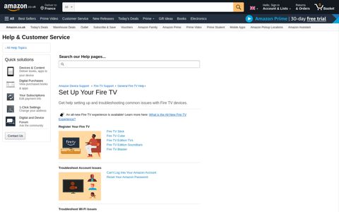 Set Up Your Fire TV - Amazon.co.uk Help