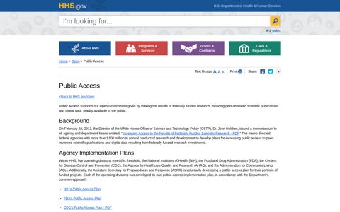 Public Access | HHS.gov