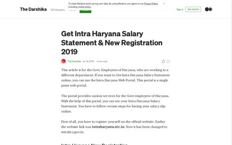 Get Intra Haryana Salary Statement & New Registration 2019 ...