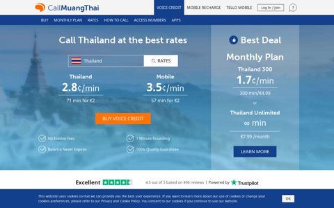 CallMuangThai: Call Thailand, calling plans & mobile recharges