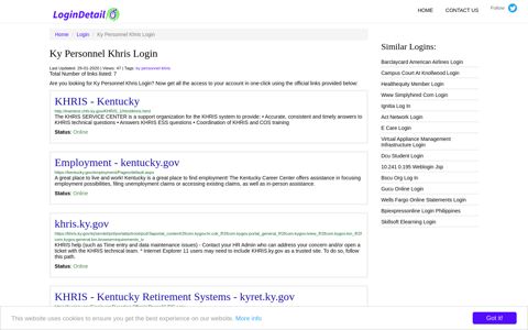 Ky Personnel Khris Login KHRIS - Kentucky - http://traintest ...