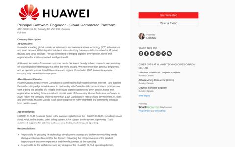 Huawei Technologies Canada Co., Ltd. Cloud Commerce ...
