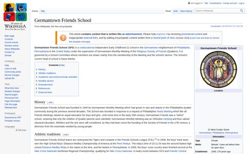 Germantown Friends School - Wikipedia