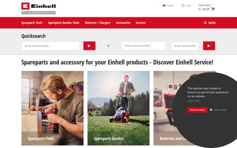 Einhell Service Spareparts for Tools and Gardenequipment