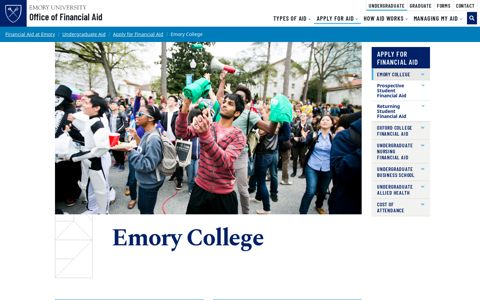 Emory College | Emory University | Atlanta GA - Financial Aid ...