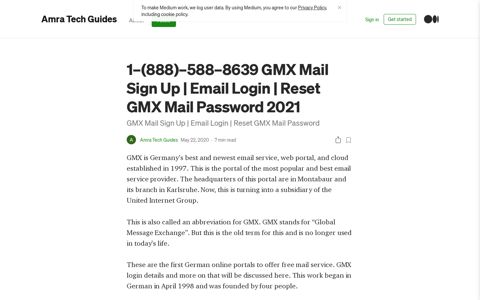1–888–588–8639 GMX Mail Sign Up | Email Login | Reset ...