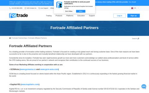 Fortrade Affiliated Partners - Fortrade
