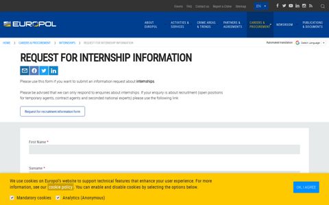 Request for internship information | Careers ... - Europol