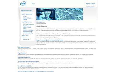 Intel Supplier Quality Portal - Welcome to Supplier.Intel.Com