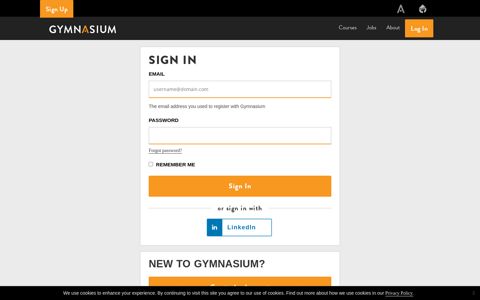 Sign in or Register | Gymnasium