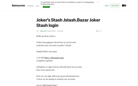 Joker's Stash Jstash.Bazar Joker Stash login | by Samcurren ...