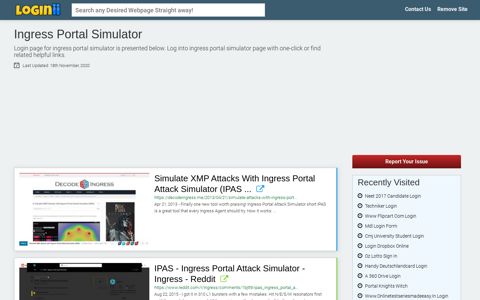 Ingress Portal Simulator - Loginii.com