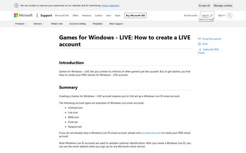 Games for Windows - LIVE - Microsoft Support
