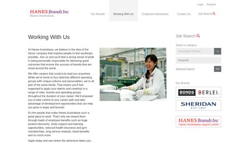 Working With Us » Pacific Brands Careers - Hanes Australasia