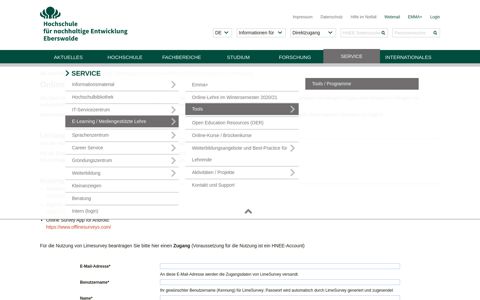 Online Umfragen mit Limesurvey - HNE Eberswalde