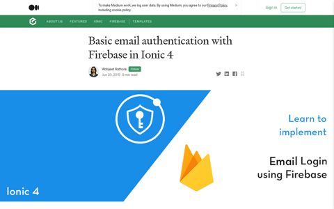 Basic email authentication with Firebase in Ionic 4 | by ...