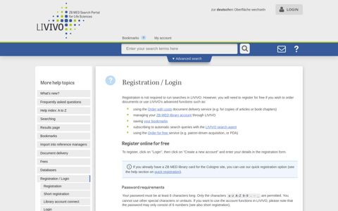 Help - Registration / Login - LIVIVO