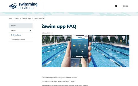 iSwim app FAQ | Swimming Australia