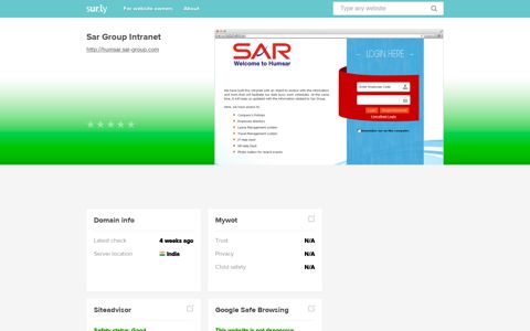 humsar.sar-group.com - Sar Group Intranet - Hum Sar Group