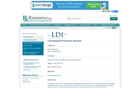 LDI Integrated Pharmacy Services – RxResource.org