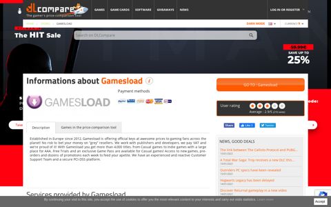 Gamesload: Reviews, Discount Codes | DLCompare.com