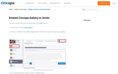 Embed Cincopa Gallery in Jimdo – Help Center — Support ...