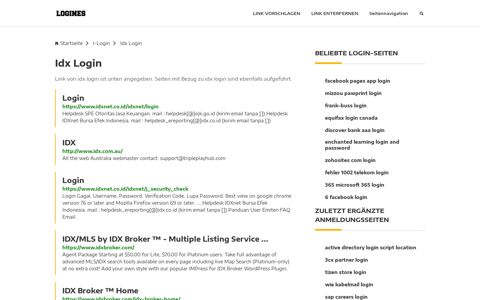 Idx Login | Allgemeine Informationen zur Anmeldung