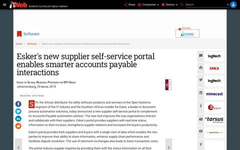 Esker's new supplier self-service portal enables ... - ITWeb