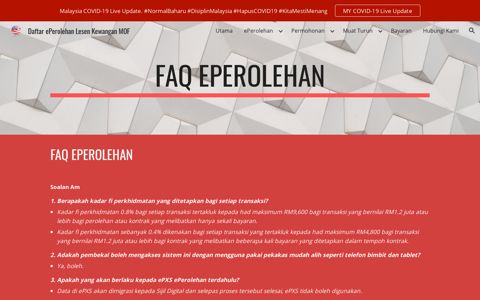 FAQ ePerolehan - Daftar ePerolehan Lesen Kewangan MOF