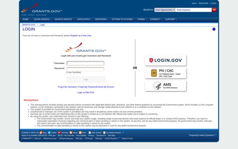 Login - Grants.gov