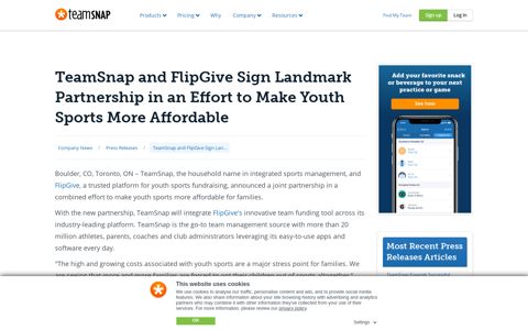TeamSnap and FlipGive Sign Landmark Partnership in an ...