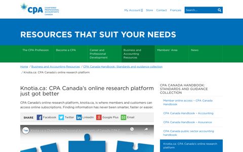 Knotia.ca: CPA Canada's online research platform just got better
