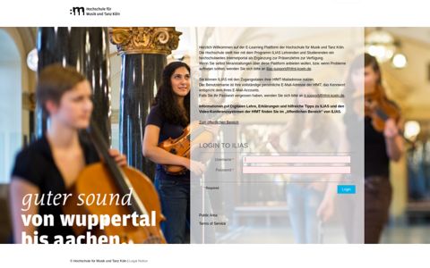 HfMT - ILIAS Login Page - Hochschule für Musik und Tanz Köln