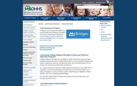 MDHHS - Food Assistance - State of Michigan