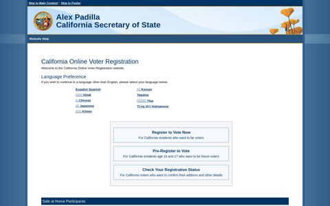 Online Voter Registration | California Secretary of State