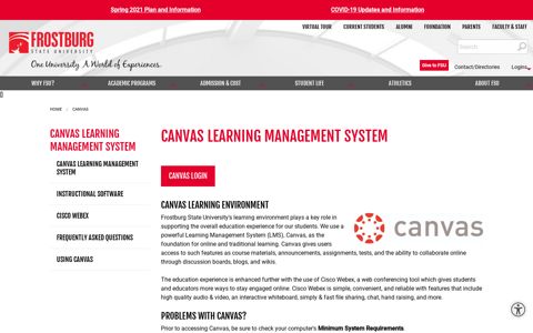 Canvas Learning Management System - Frostburg State ...